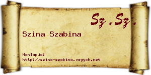 Szina Szabina névjegykártya