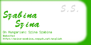 szabina szina business card